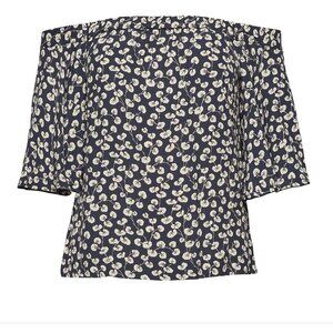 Ganni Roseburg Crepe Off the Shoulder Top, EU 40